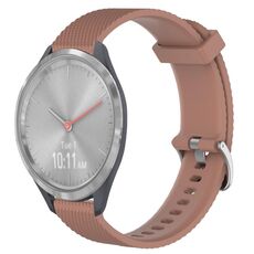 Per Garmin Vivomove 3S 18mm cinturino in silicone strutturato con diamanti (marrone)