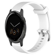 Per Garmin Vivoactive 4S 18mm cinturino in silicone testurizzato con diamanti (bianco)