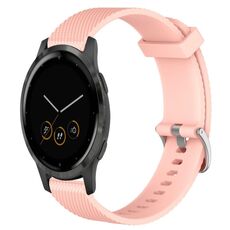 Per Garmin Vivoactive 4S 18mm cinturino in silicone testurizzato con diamanti (rosa)