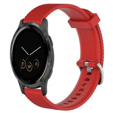 Per Garmin Vivoactive 4S 18mm cinturino in silicone strutturato con diamanti (rosso)