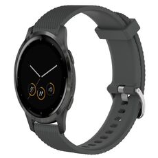 Per Garmin Vivoactive 4S 18 mm cinturino in silicone testurizzato con diamanti (grigio scuro)