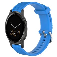 Per cinturino per orologio Garmin Vivoactive 4S 18 mm in silicone testurizzato con diamanti (blu cielo)
