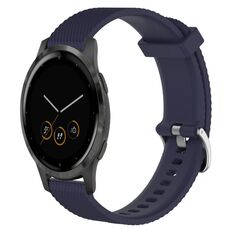 Per Garmin Vivoactive 4S 18mm cinturino in silicone testurizzato con diamanti (blu notte)