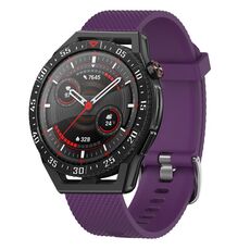 Per Huawei Watch GT Runner 22mm Cinturino in silicone testurizzato con diamanti (marrone)