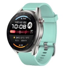 Per Huawei Watch 4 22mm cinturino in silicone testurizzato con diamanti (blu cielo)