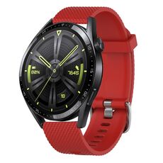 Per Huawei Watch 3 Pro 22mm Cinturino in silicone testurizzato con diamanti (grigio scuro)