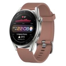 Per Huawei Watch 3 Pro 22mm Cinturino in silicone testurizzato con diamanti (rosa)