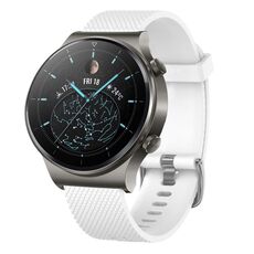 Per Huawei Watch GT 2E 22mm Cinturino in silicone testurizzato con diamanti (bianco)