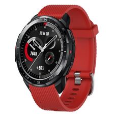 Per Huawei Watch GT2 46mm 22mm Cinturino in silicone testurizzato con diamanti (grigio scuro)