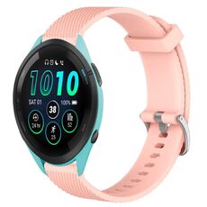 Per Garmin Forerunner 265 22mm cinturino in silicone testurizzato con diamanti (rosa)