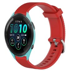 Per Garmin Forerunner 265 22mm cinturino in silicone testurizzato con diamanti (rosso)