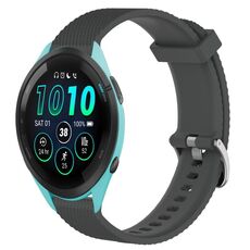 Per Garmin Forerunner 265 22mm cinturino in silicone testurizzato con diamanti (grigio scuro)
