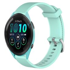 Per Garmin Forerunner 265 22mm cinturino in silicone testurizzato con diamanti (verde acqua)