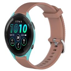 Per Garmin Forerunner 265 22mm cinturino in silicone testurizzato con diamanti (marrone)