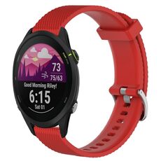 Per Garmin Forerunner 255 Music 22mm Cinturino in silicone testurizzato con diamanti (rosso)