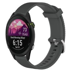 Per cinturino per orologio Garmin Forerunner 255 Music 22 mm in silicone testurizzato con diamanti (grigio scuro)