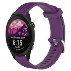 Per Garmin Forerunner 255 Music 22mm Cinturino in silicone strutturato con diamanti (viola)