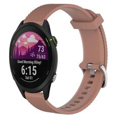 Per Garmin Forerunner 255 Music 22mm Cinturino in silicone testurizzato con diamanti (marrone)