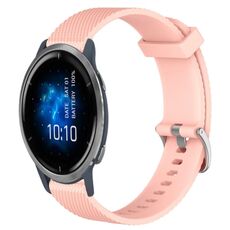 Per Garmin Venu 2 22mm cinturino in silicone testurizzato con diamanti (rosa)