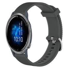Per Garmin Venu 2 22mm cinturino in silicone testurizzato con diamanti (grigio scuro)