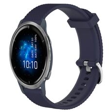 Per Garmin Venu 2 cinturino in silicone testurizzato con diamanti da 22 mm (blu notte)