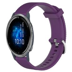 Per Garmin Venu 2 22mm cinturino in silicone testurizzato con diamanti (viola)