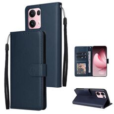 Per OPPO Reno13 Pro 5G Global 3-Card Slots Custodia multifunzionale in pelle per telefono (blu navy)