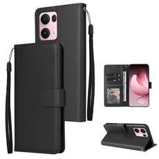 Per OPPO Reno13 Pro 5G Global 3-Card Slots Custodia multifunzionale in pelle per telefono (nero)