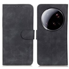 Per Xiaomi 15 Ultra KHAZNEH Custodia in pelle con texture retrò (nero)