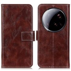 Custodia in pelle con texture Crazy Horse per Xiaomi 15 Ultra Retro (marrone)