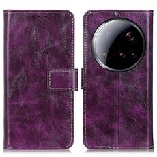 Custodia in pelle con texture Crazy Horse per Xiaomi 15 Ultra Retro (viola)