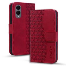 Per Samsung Galaxy S25 Edge 5G Custodia in pelle con fibbia a diamante e cordino (rosso vino)