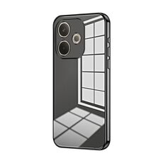 Per OPPO A5 Pro 5G Custodia per telefono con foro sottile e placcatura trasparente globale (nero)