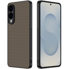 Per Samsung Galaxy S25 Edge 5G Custodia per telefono con stampa in fibra di carbonio (oro)