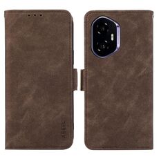 Per Honor 400 ABEEL Custodia per telefono in pelle magnetica RFID satinata (marrone)