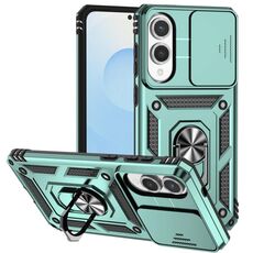 Per Samsung Galaxy S25 Edge 5G Custodia per telefono con supporto scorrevole Camshield (verde)