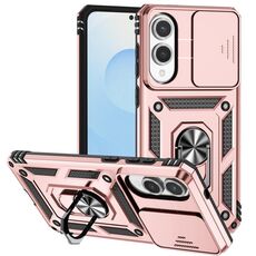 Per Samsung Galaxy S25 Edge 5G Custodia per telefono con supporto scorrevole Camshield (oro rosa)