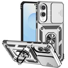 Per Samsung Galaxy S25 Edge 5G Custodia per telefono con supporto scorrevole Camshield (argento)