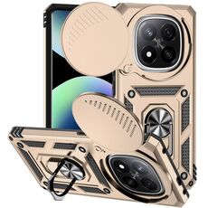 Per Redmi Note 14 Pro+ 5G Custodia per telefono con supporto scorrevole Camshield globale (oro)