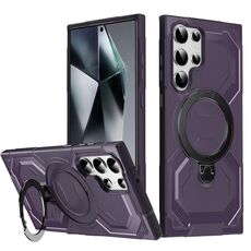 Per Samsung Galaxy S22 Ultra 5G Custodia per telefono con supporto MagSafe satinato (viola)