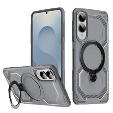 Per Samsung Galaxy S25 Edge 5G Custodia per telefono con supporto MagSafe satinato (grigio)