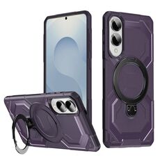 Per Samsung Galaxy S25 Edge 5G Custodia per telefono con supporto MagSafe satinato (viola)
