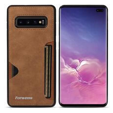 Per Samsung Galaxy S10+ Forwenw F5 Series Custodia per telefono con scheda integrata (marrone)