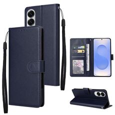 Per Samsung Galaxy S25 Edge 5G Custodia per telefono in pelle multifunzionale con 3 slot per schede (blu)