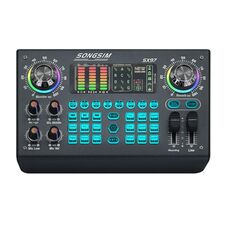 Scheda audio per streaming live con mixer professionale multifunzione SX97 (nero)