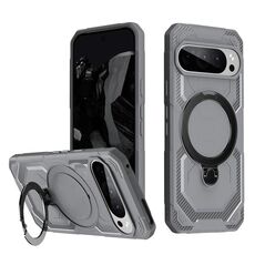 Per Google Pixel 9 Pro XL Custodia per telefono con supporto MagSafe satinato (grigio)