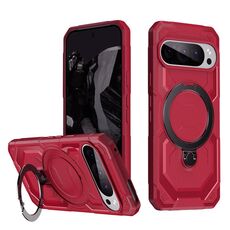 Per Google Pixel 9 Pro Custodia per telefono con supporto MagSafe satinato (rosso)