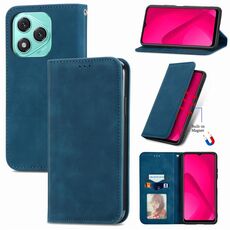 Custodia per telefono in pelle magnetica con chiusura a scatto per Honor 400 Lite Retro Skin Feel (blu)