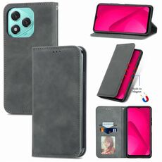 Custodia in pelle magnetica con flip per Honor 400 Lite Retro Skin Feel (grigio)