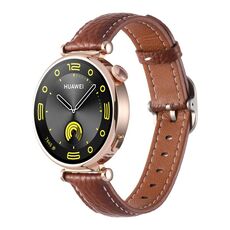 Cinturino per orologio in vera pelle con fibbia quadrata e trama Litchi da 18 mm (marrone)